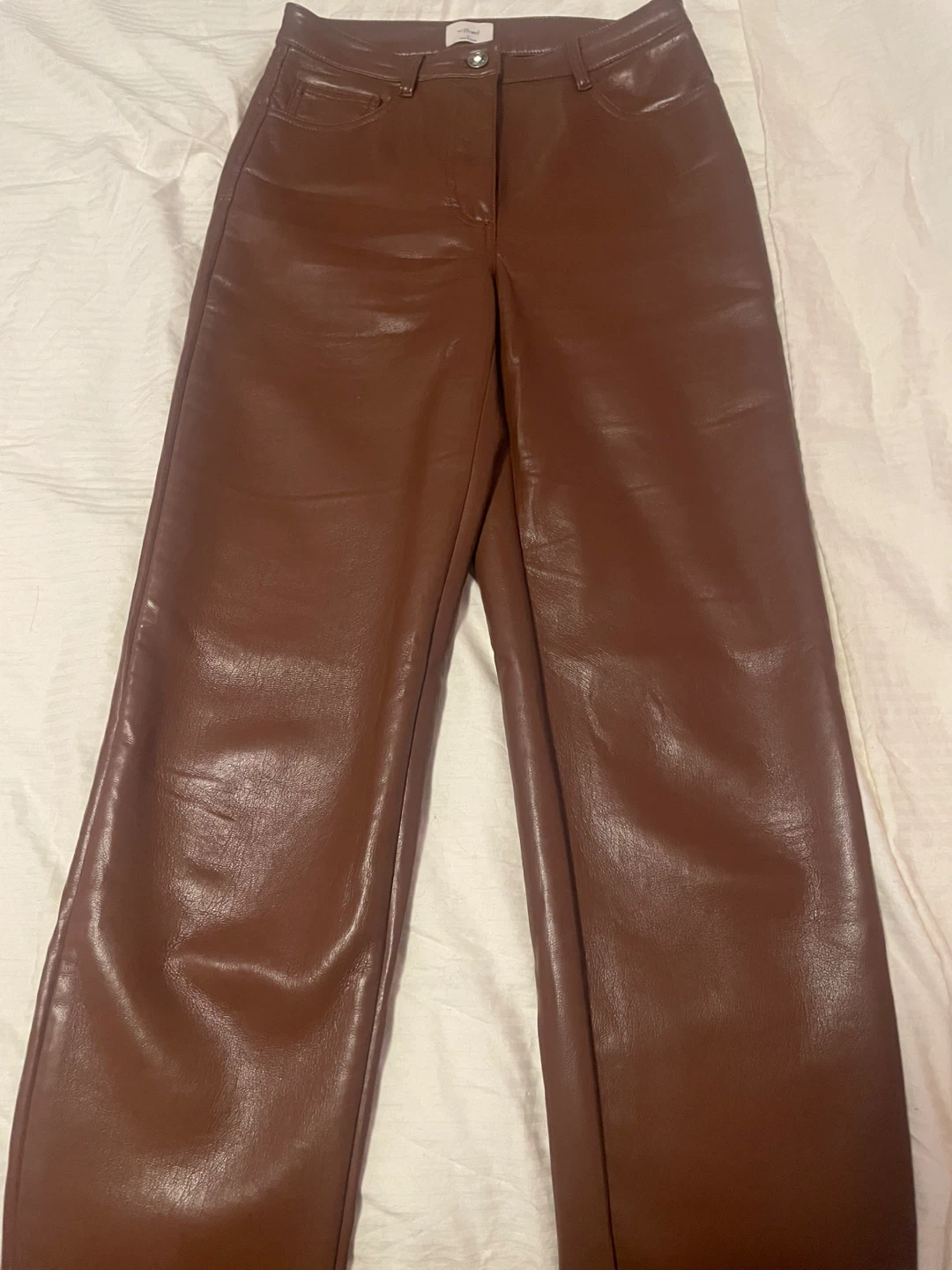 Wilfred Brown Faux Leather Pants - Size 2