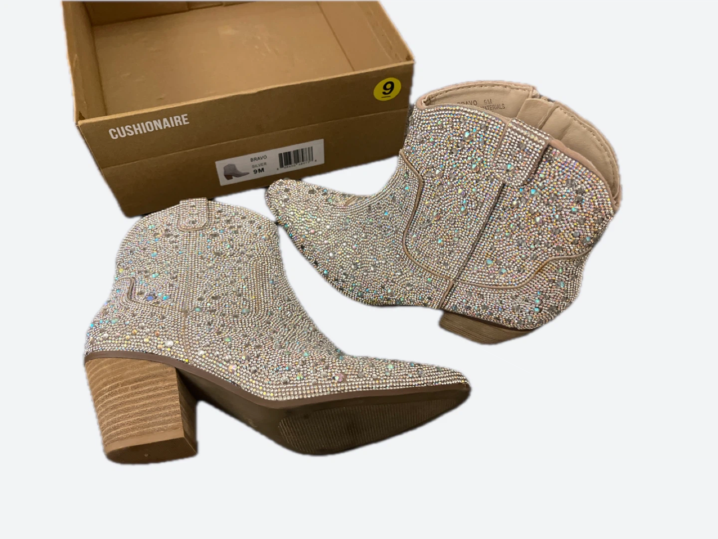 Cushionaire Bravo Rhinestone Western Boots Size 9M - photo 2