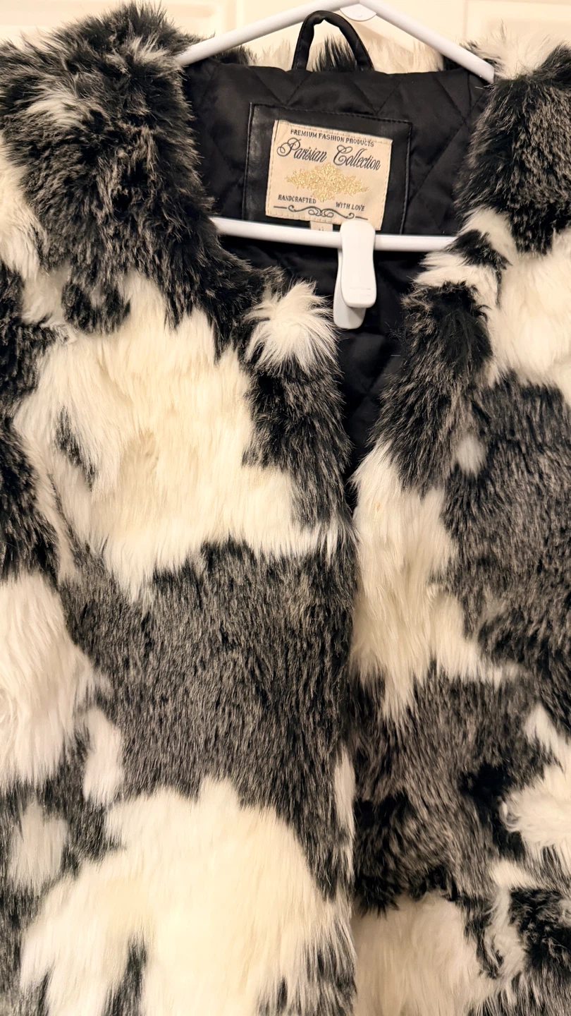 Faux Fur & Leather Jacket -Size M - photo 3