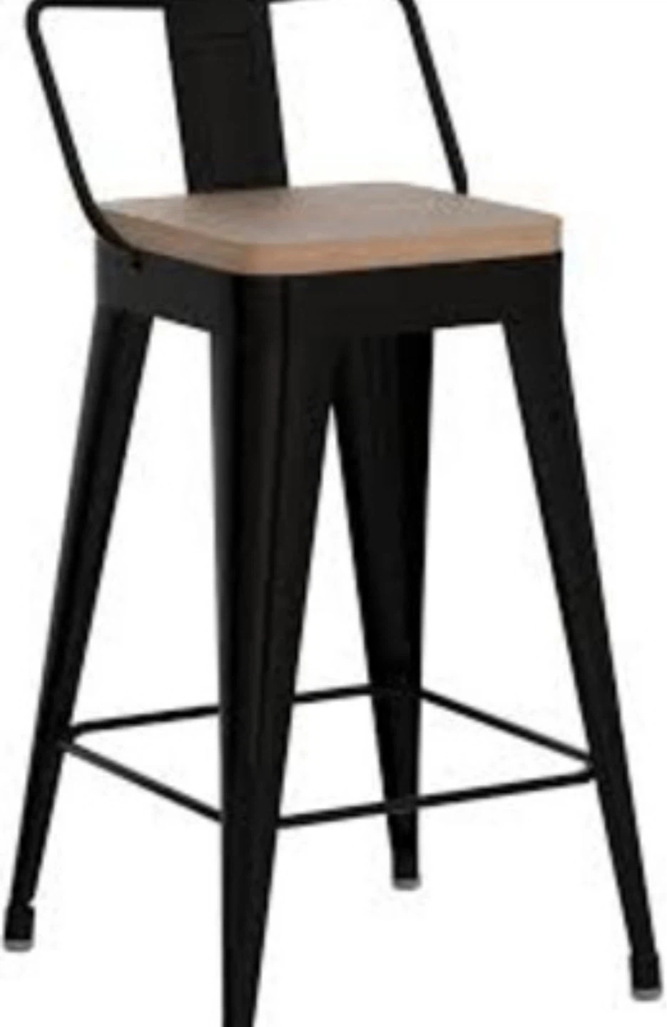 Saturday sale: $70 Industrial Black Stool with Wooden Seat
