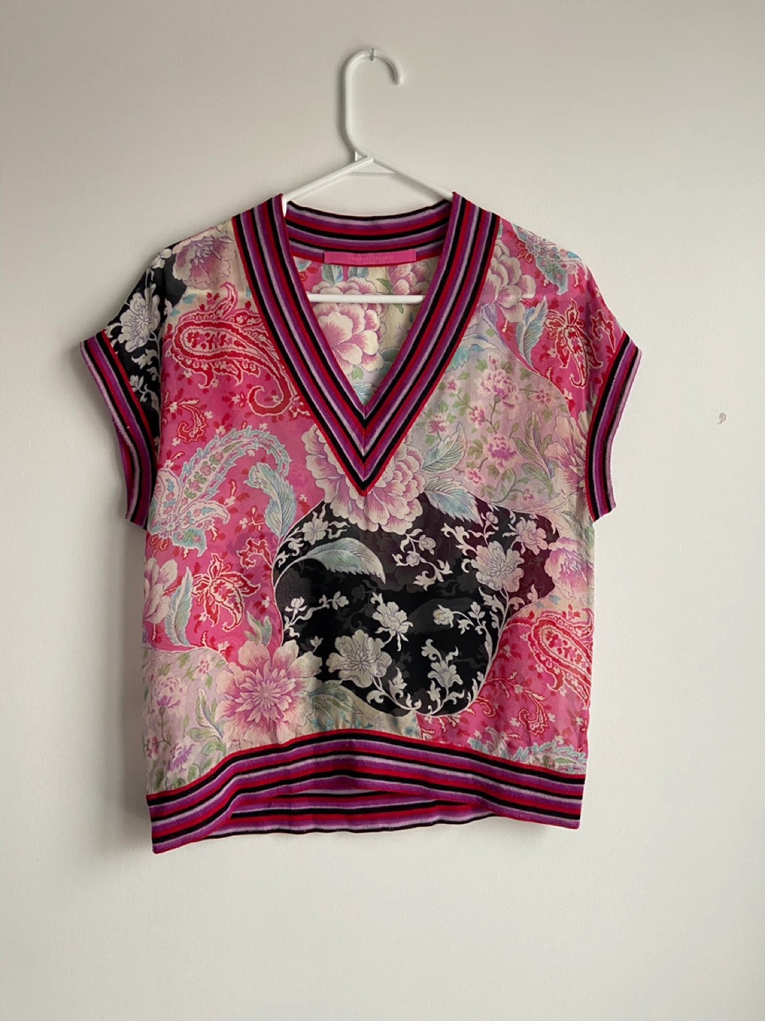 Emanuel Ungaro Silk Chiffon Paisley Top