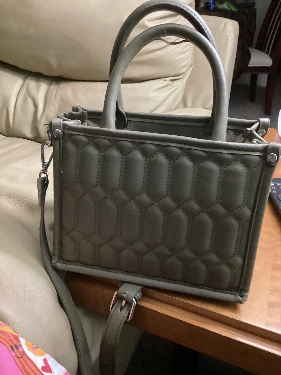 Steve Madden Quilted Mini Tote Bag - Olive Green - photo 2