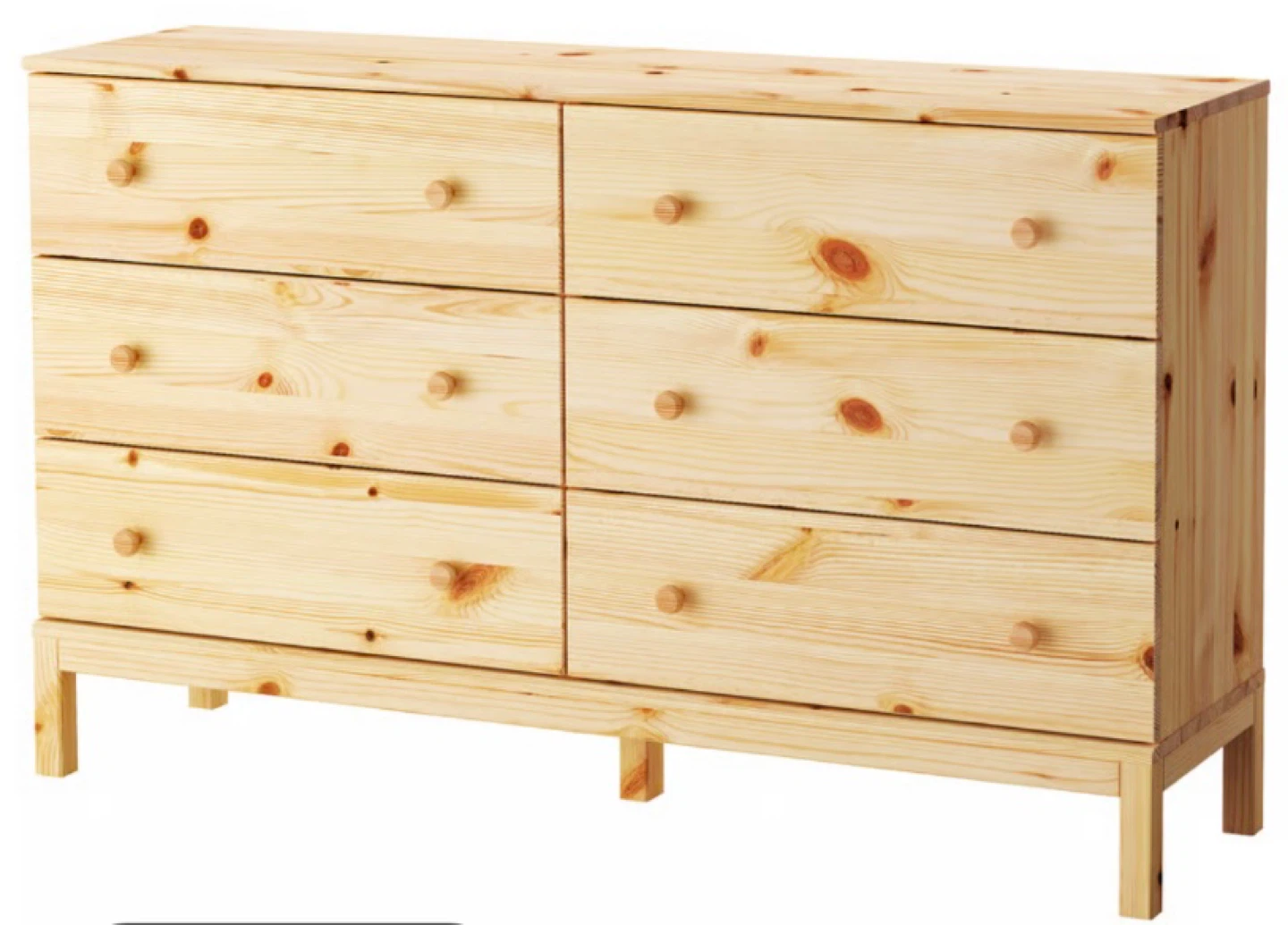 Solid Pine 6-Drawer Dresser