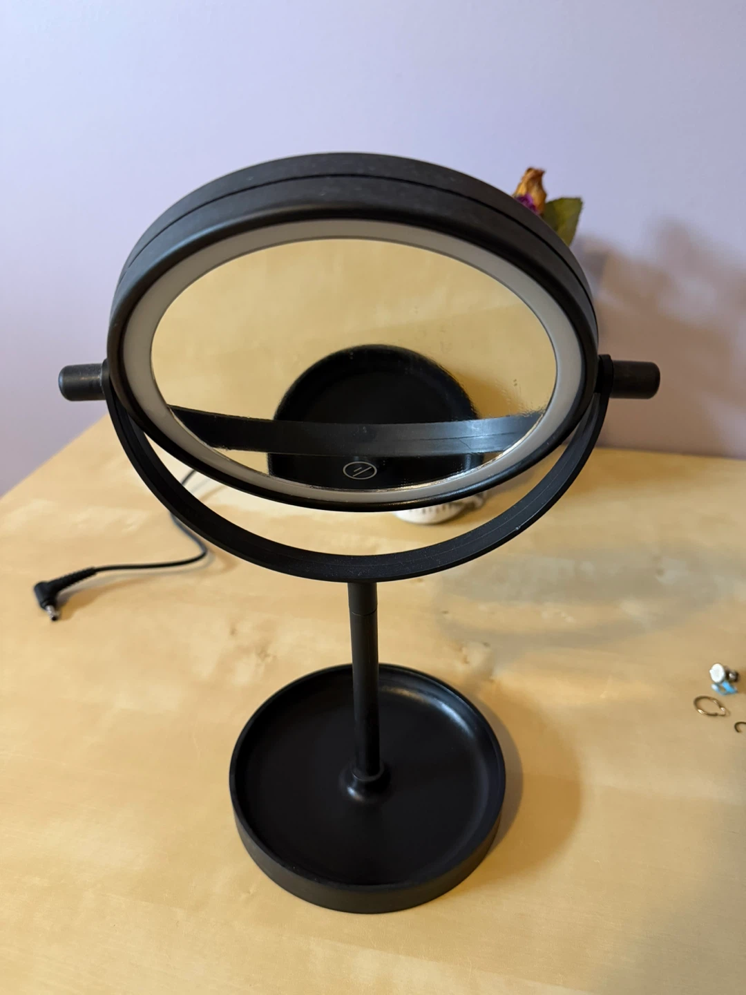 Black LED Lighted Makeup Mirror