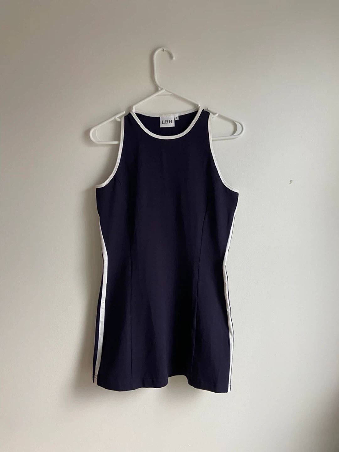 LBH Navy Blue Racerback Dress with White Trim - Size P