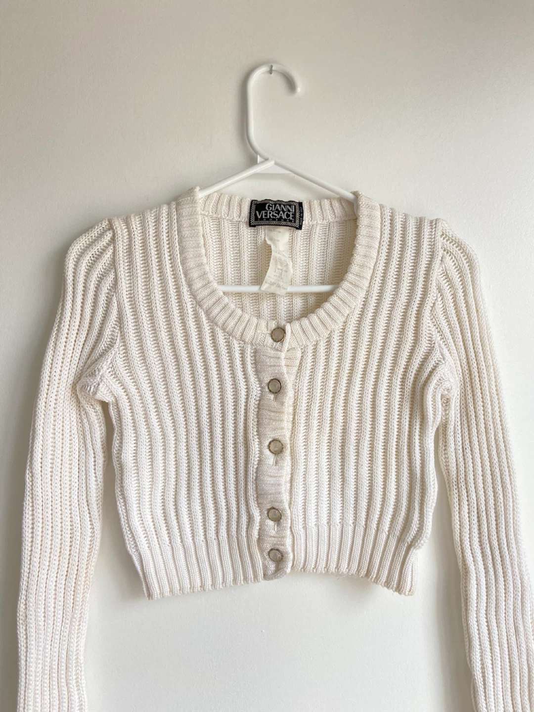 Gianni Versace Cotton Cropped Cardigan - photo 2