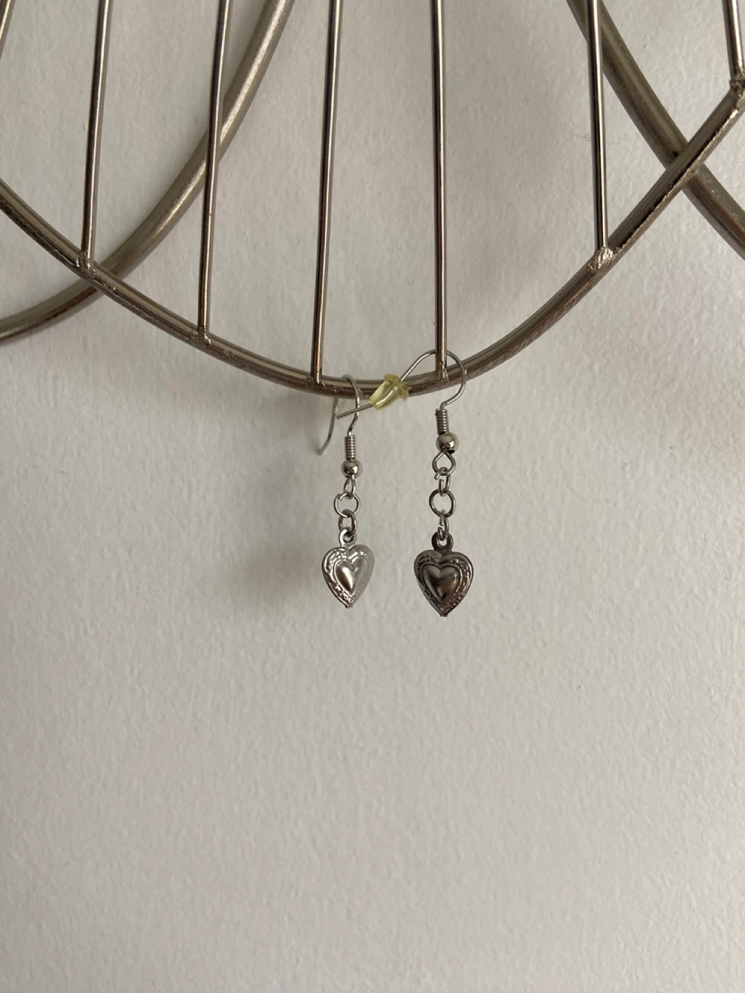 Silver-tone Heart Dangle Earrings - photo 4