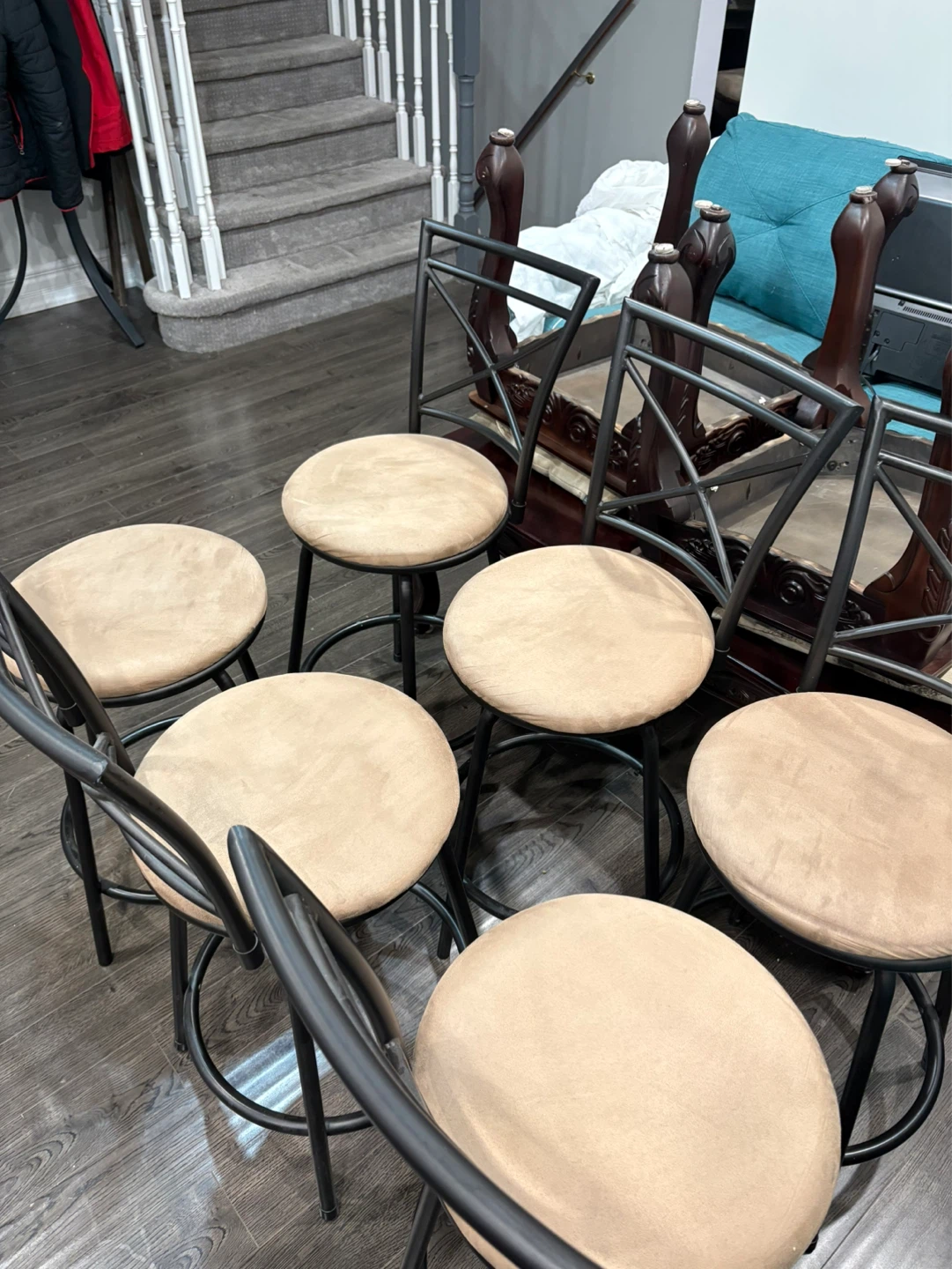 Set of 6 Tan Bar Stools - photo 2