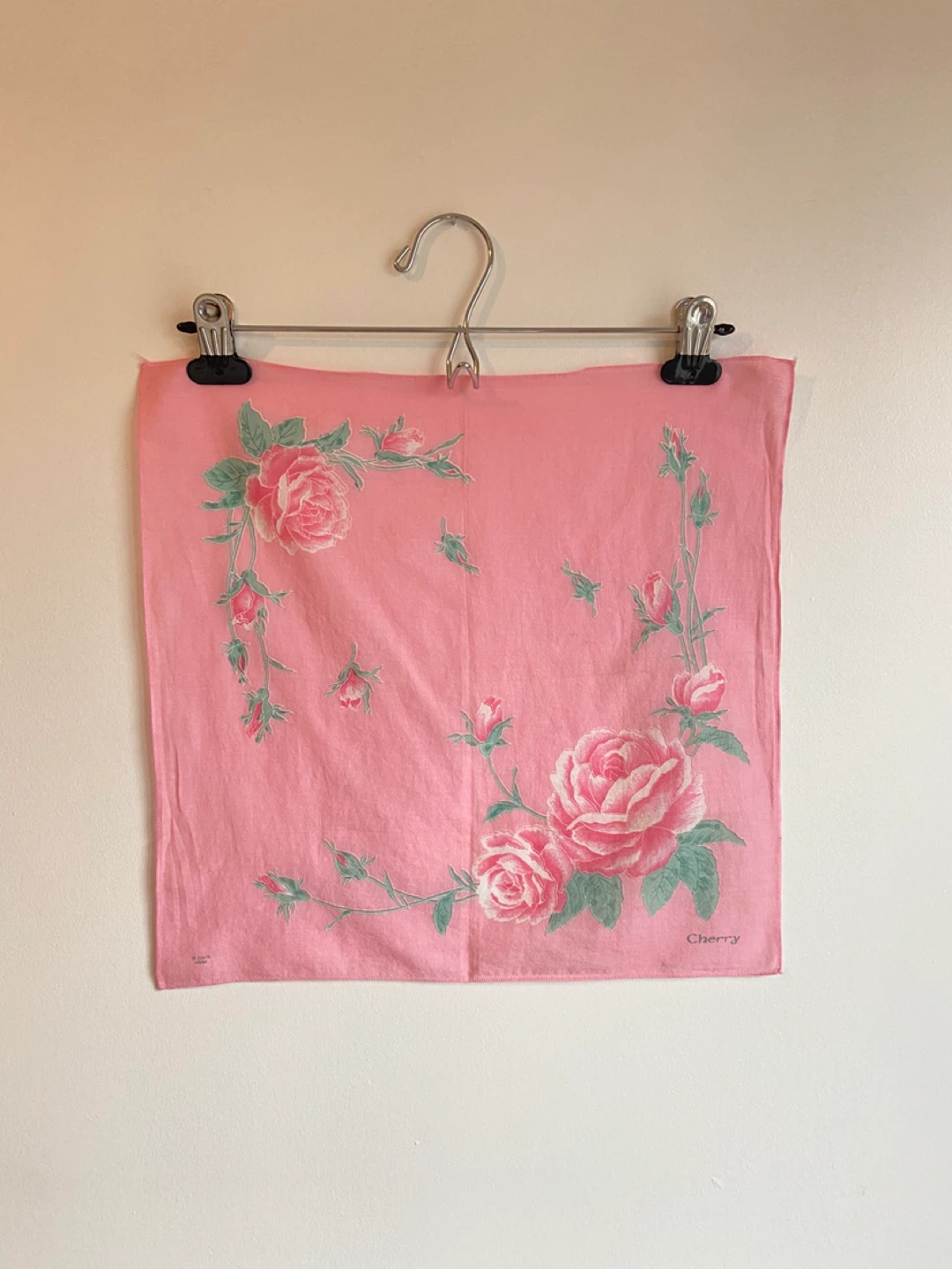 Vintage Pink Rose Print Bandana