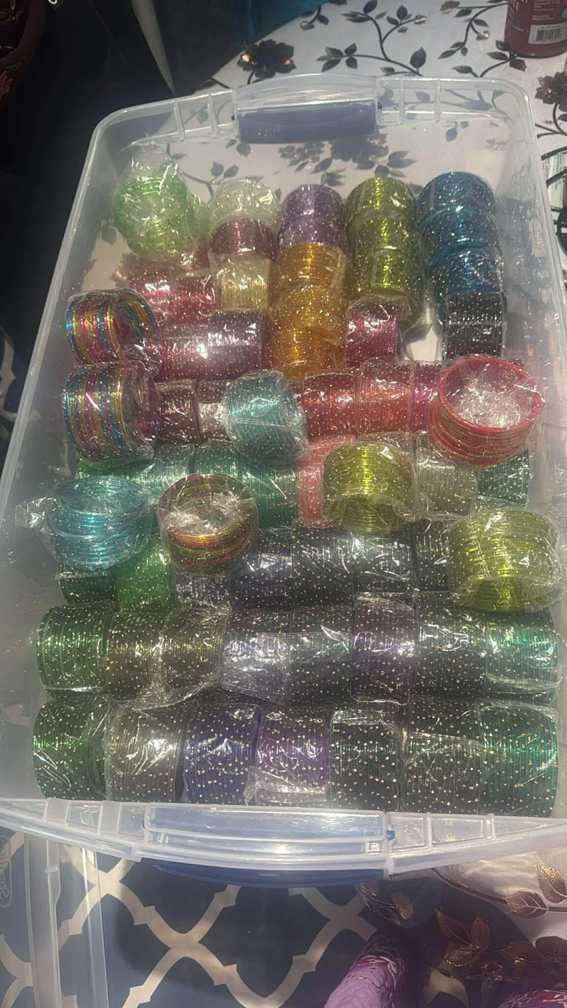 Assorted Colors Glass Bangles Set - photo 5