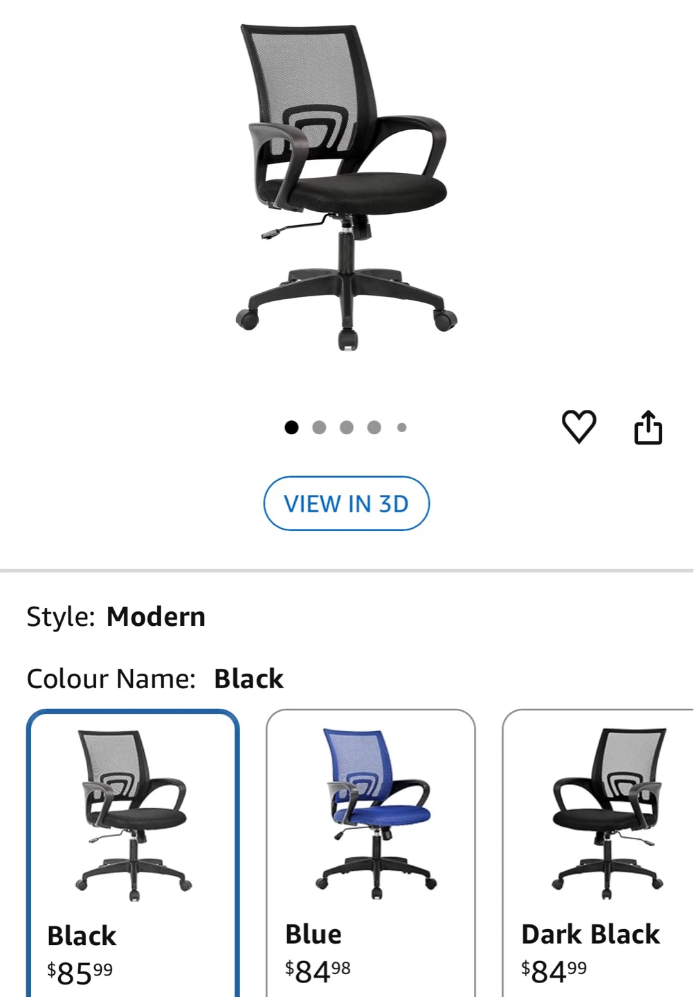 Black Mesh Office Chair with Lumbar Support - photo 2