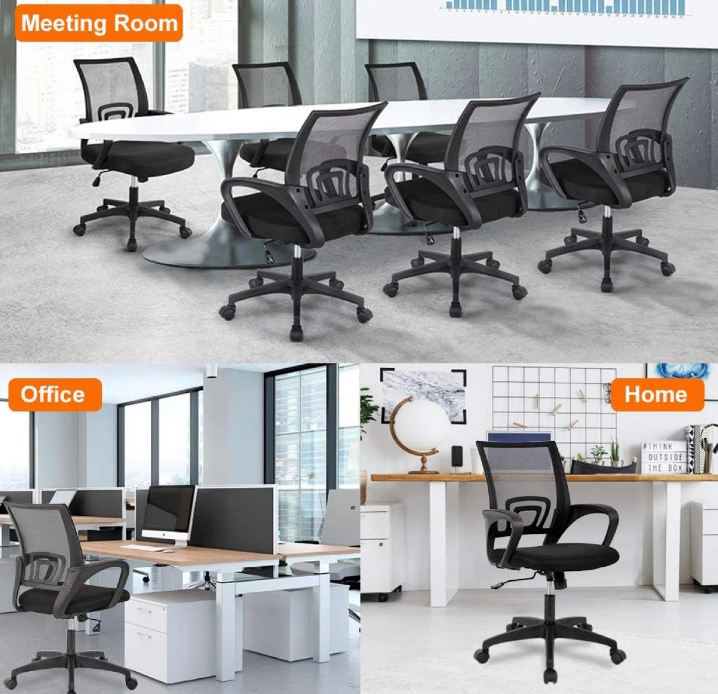Black Mesh Office Chair with Lumbar Support - photo 3