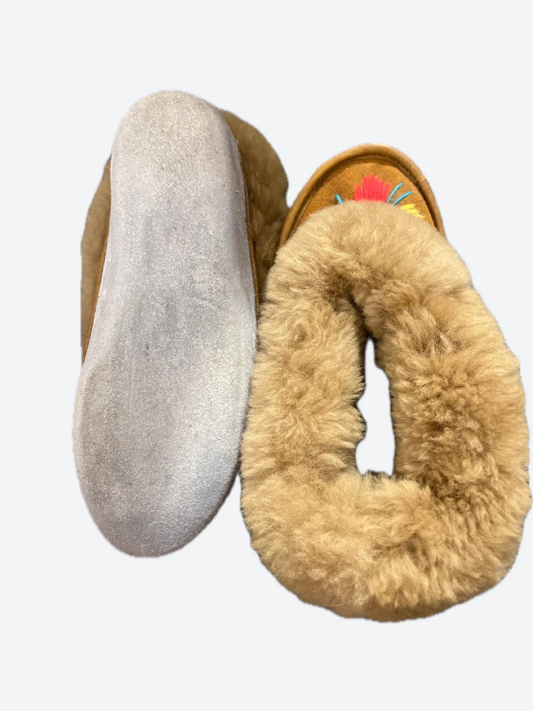 Women’s Sheepskin Slippers with Embroidery - photo 2