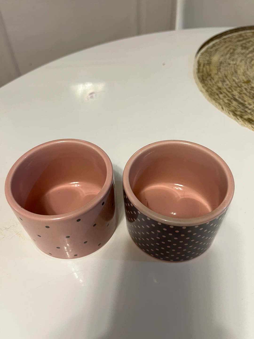 Set of 2 Pink Ceramic Ramekins with Polka Dots - photo 2