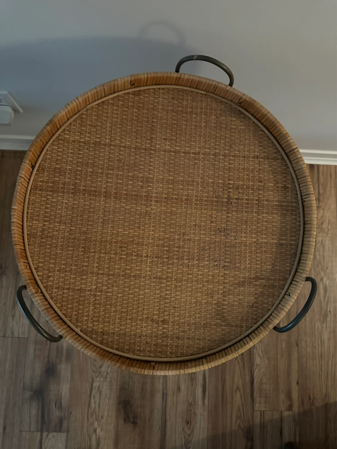 Set of 2 Rattan Side Tables with Handles - photo 3