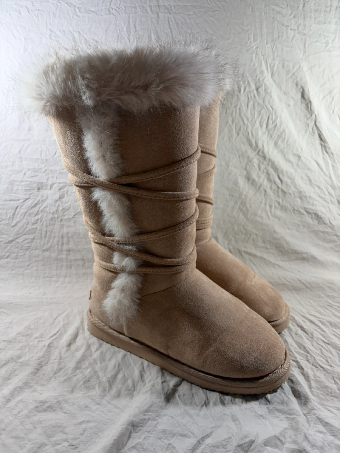 Mooloola Tan Suede Fur Lined Boots - photo 2