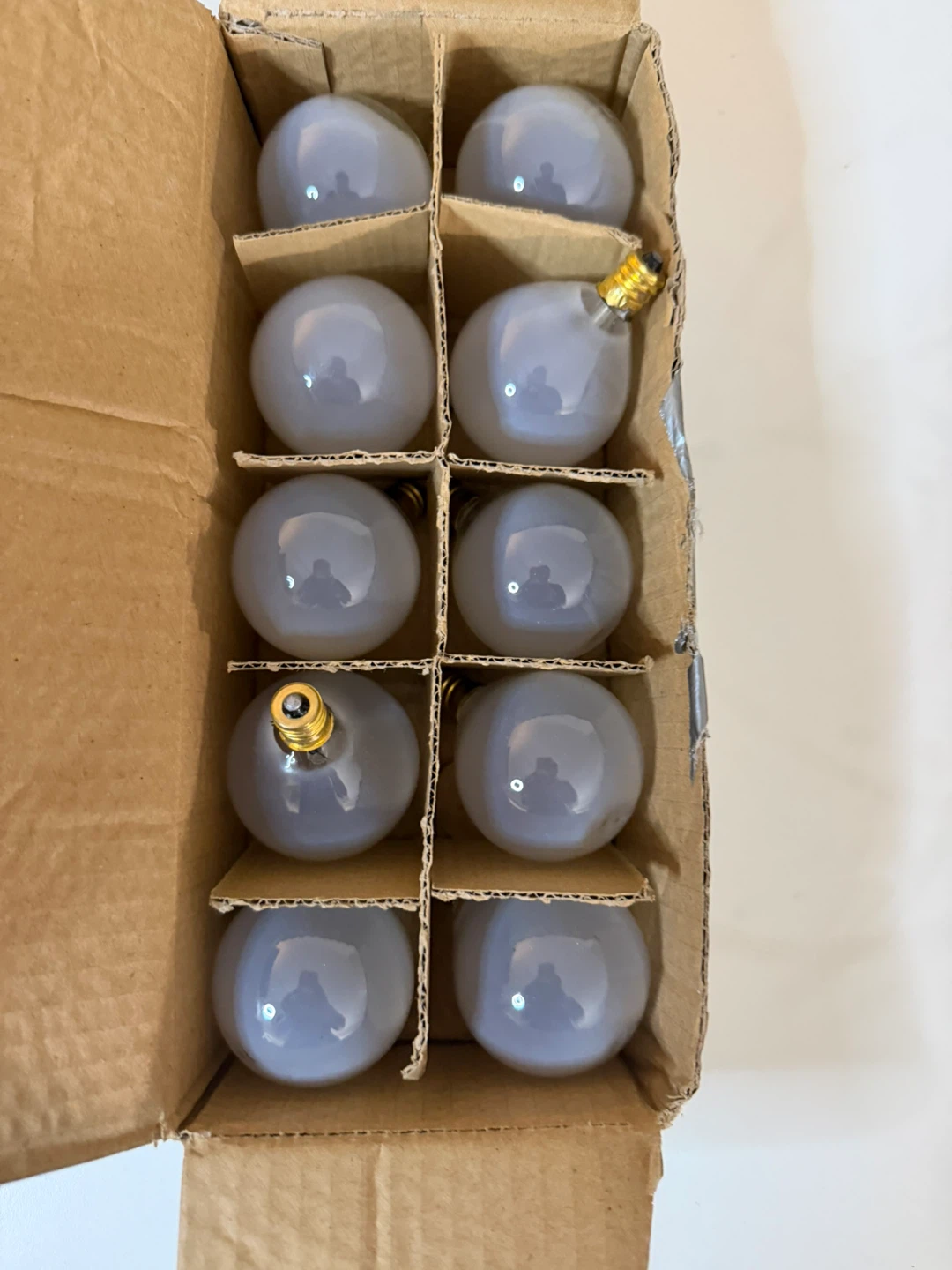 Box of 10 Frosted Light Bulbs
