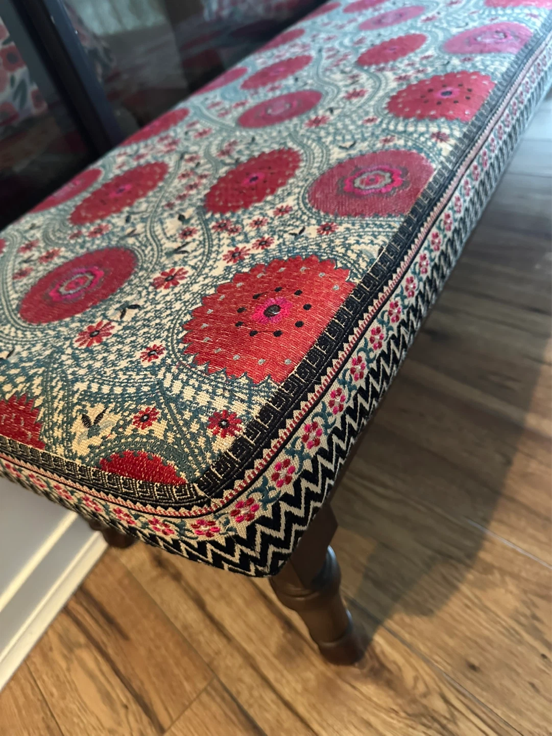 Upholstered Bench with Floral Embroidery - photo 4