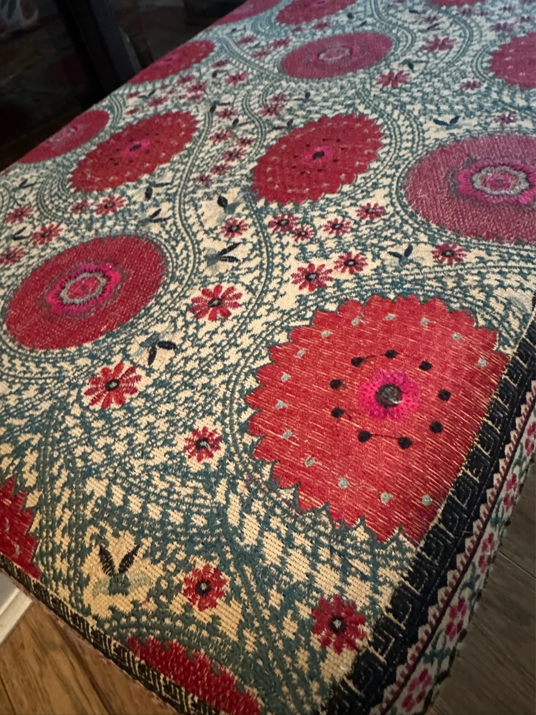 Upholstered Bench with Floral Embroidery - photo 5