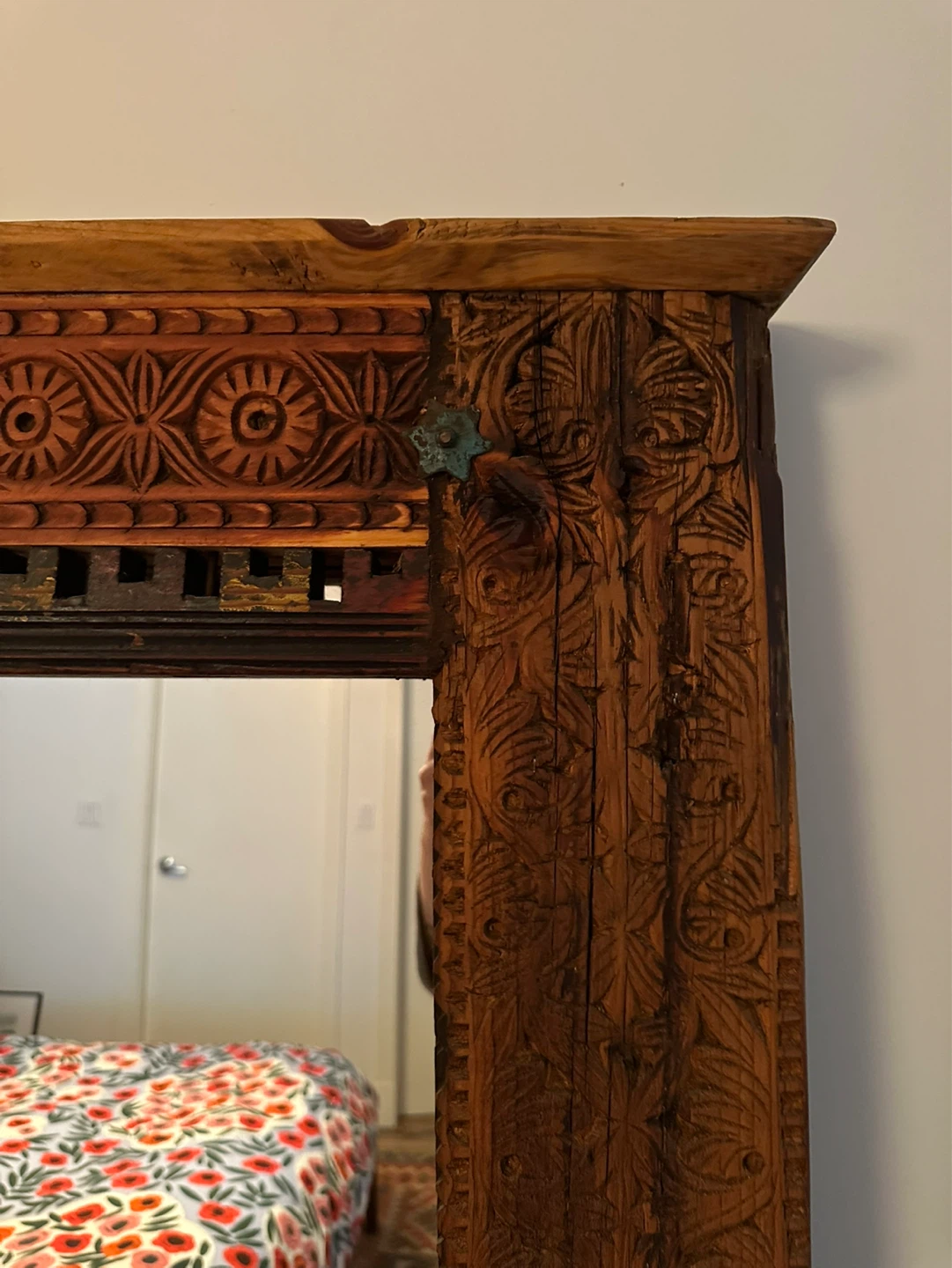 Unique Vintage Hand-carved Floor Mirror - photo 2