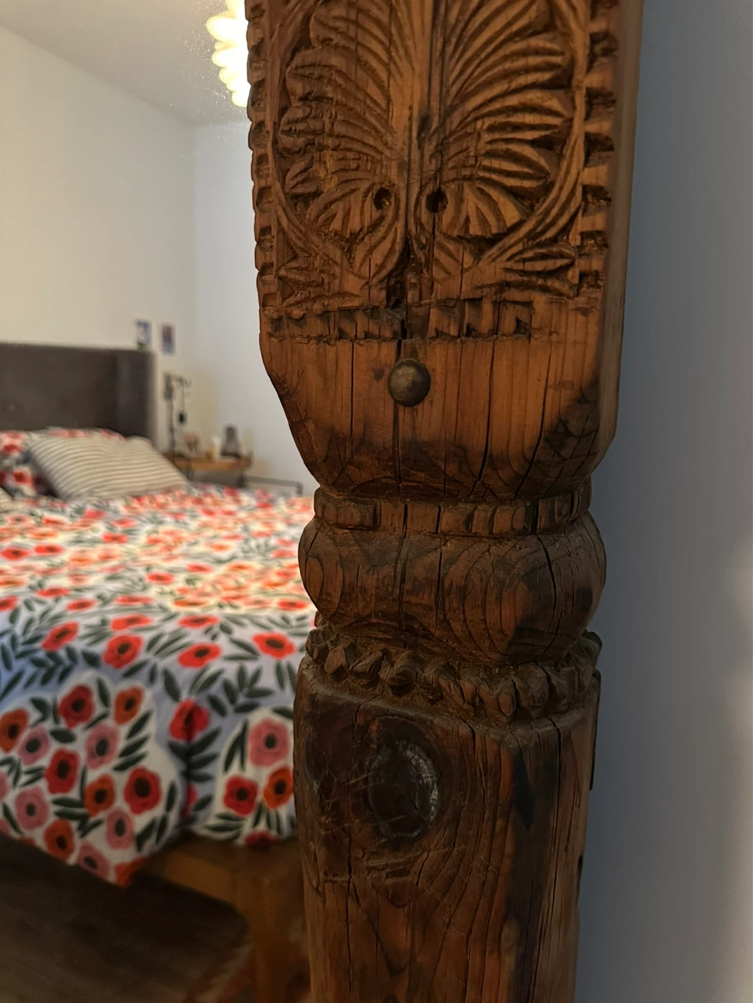 Unique Vintage Hand-carved Floor Mirror - photo 4
