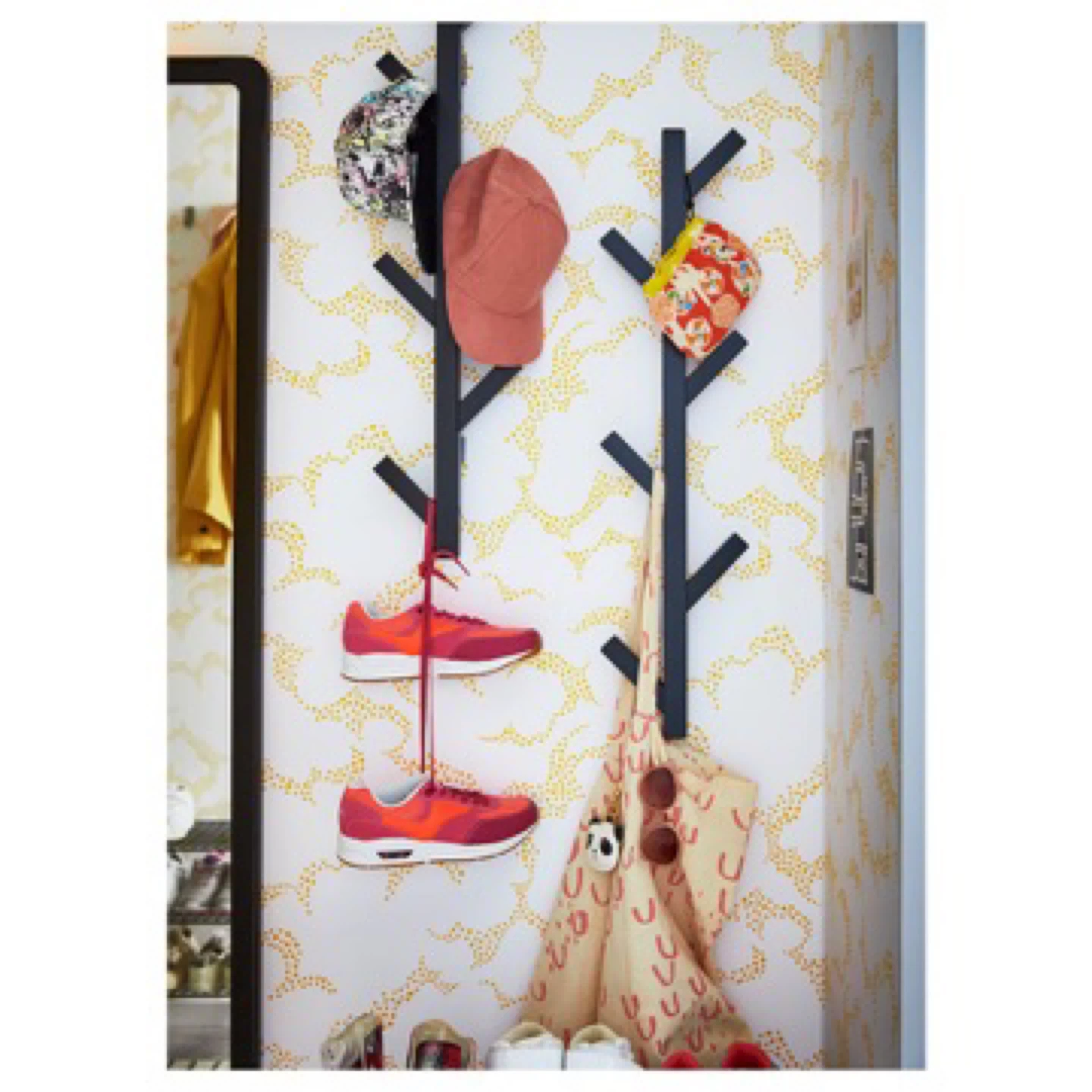 Black Wall Mounted Coat Rack