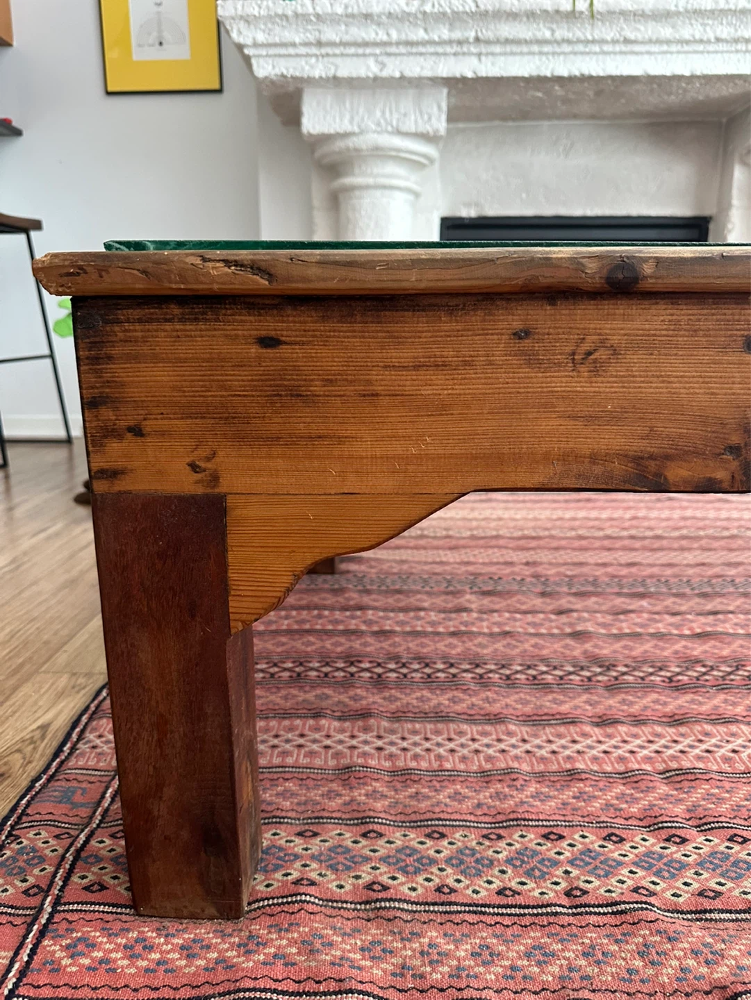 Unique Wooden Coffee Table with Glass Top - photo 3