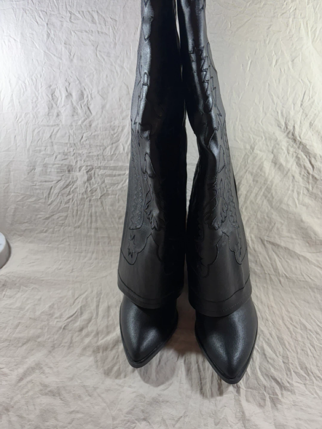 Black Faux Leather Western Boots - photo 4