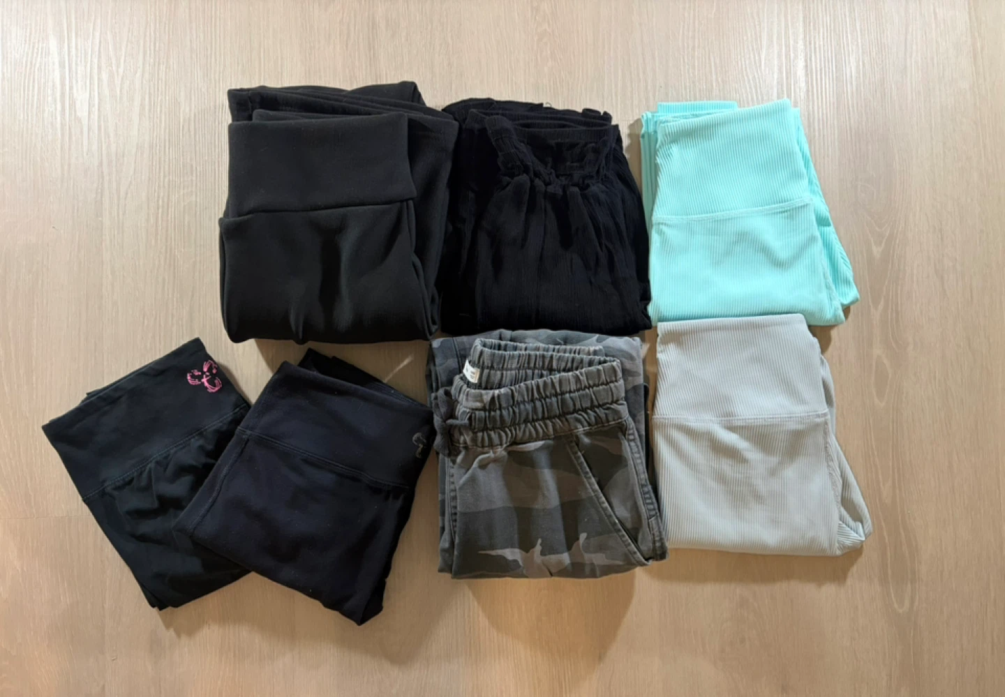 Basic by Elevate Ribbed Leggings - Sky Blue, Size M