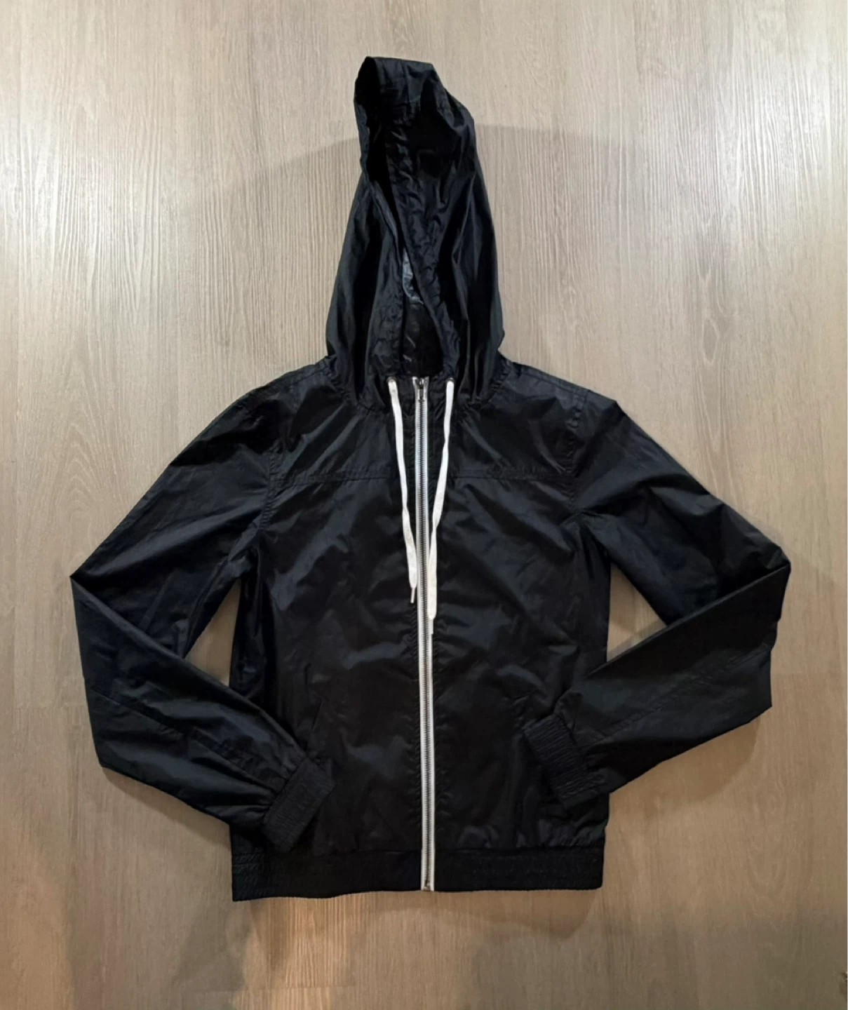 ZINE black hooded windbreaker jacket - Size Small - photo 4