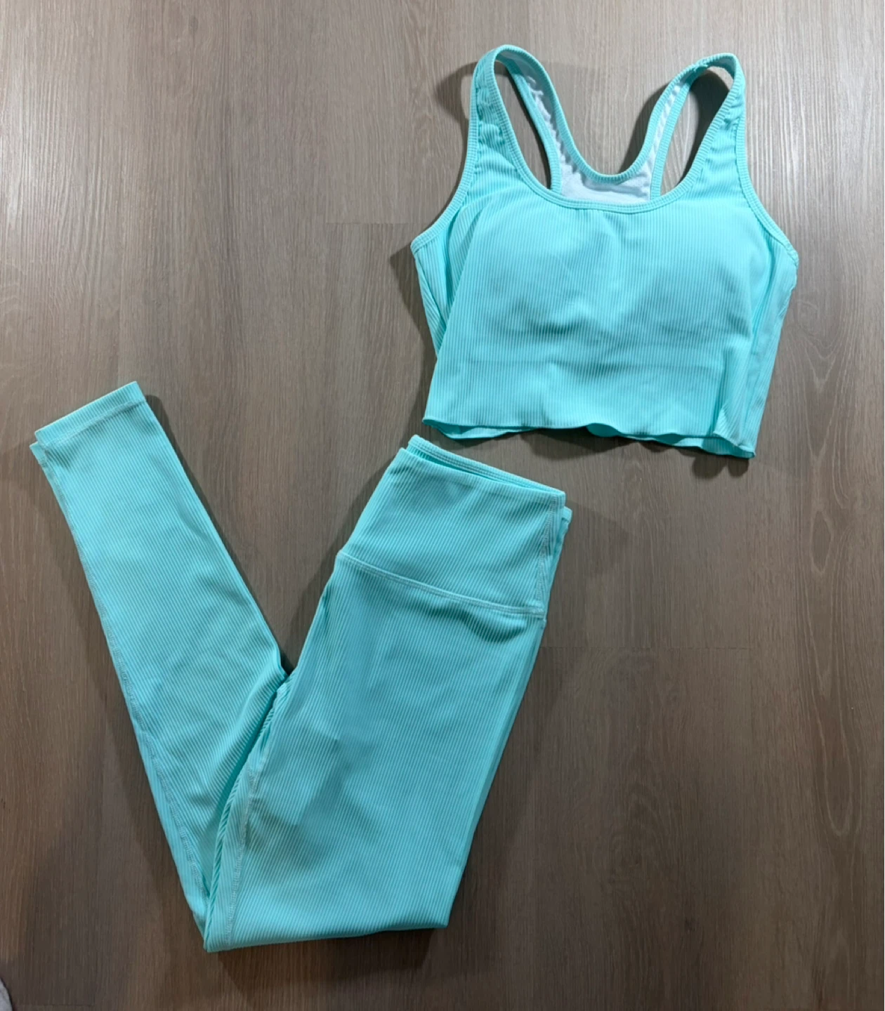 BASIC by PRIVILEGE Ribbed Leggings Size M Sky Blue - photo 5