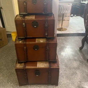 Set of 4 Decorative Storage Trunks