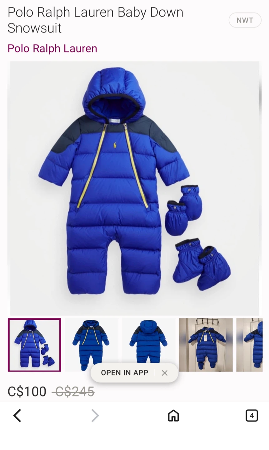 Polo Ralph Lauren Baby Down Snowsuit 6M