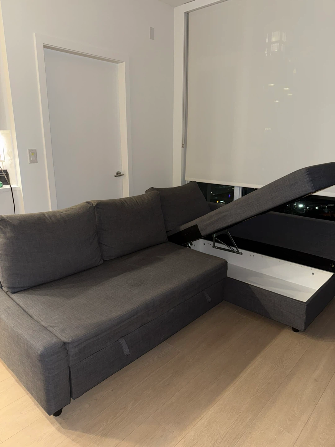 Grey Sectional Sofa with Storage - photo 2