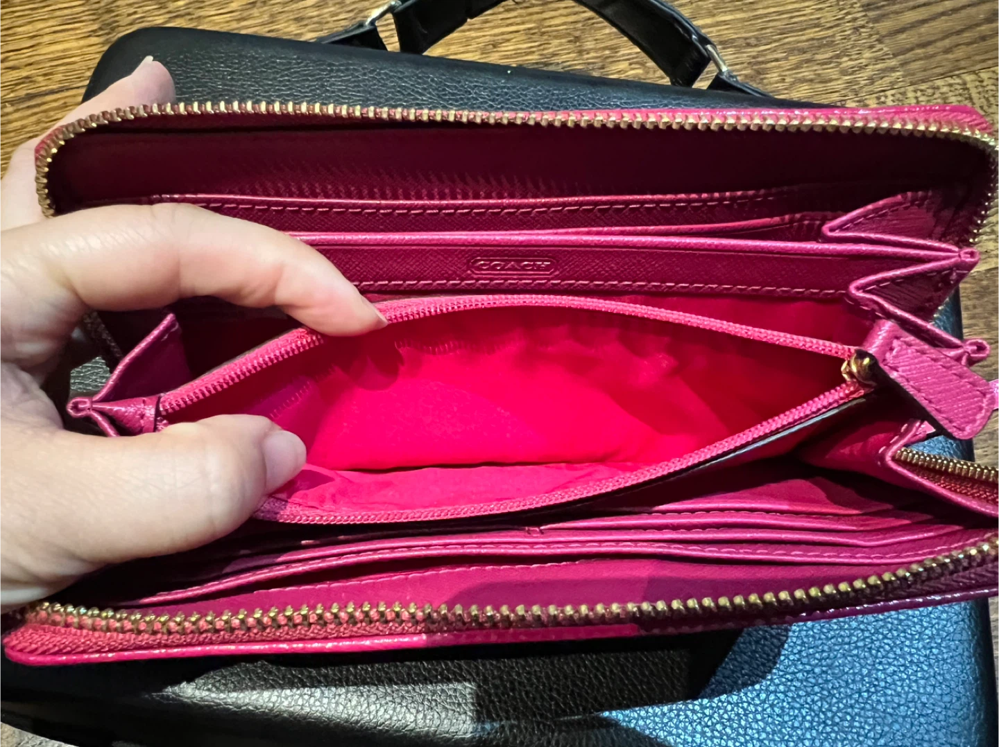Coach Signature Zip Around Wallet - Pink/Brown - photo 5