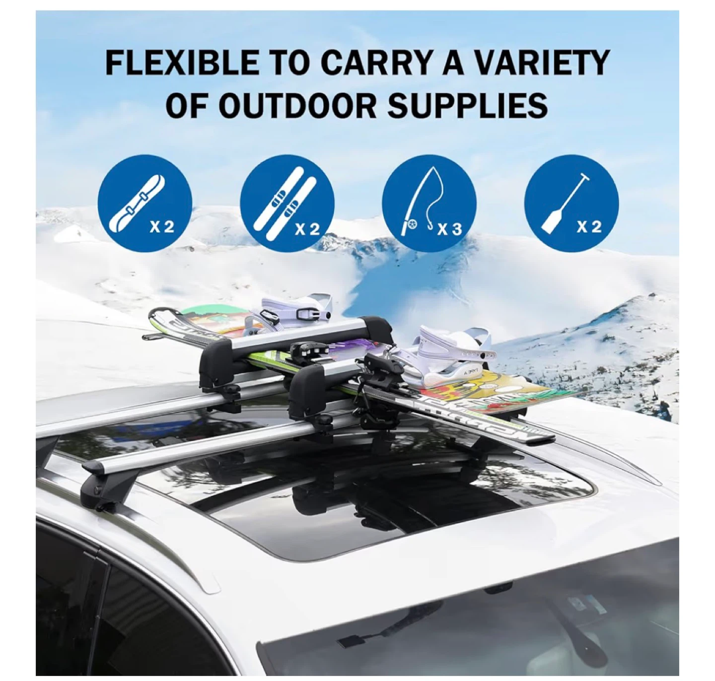 Ski Snowboard Roof Rack Carrier - photo 3