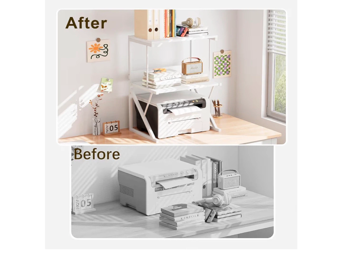 White 2-Tier Desk Shelf Organizer - photo 5