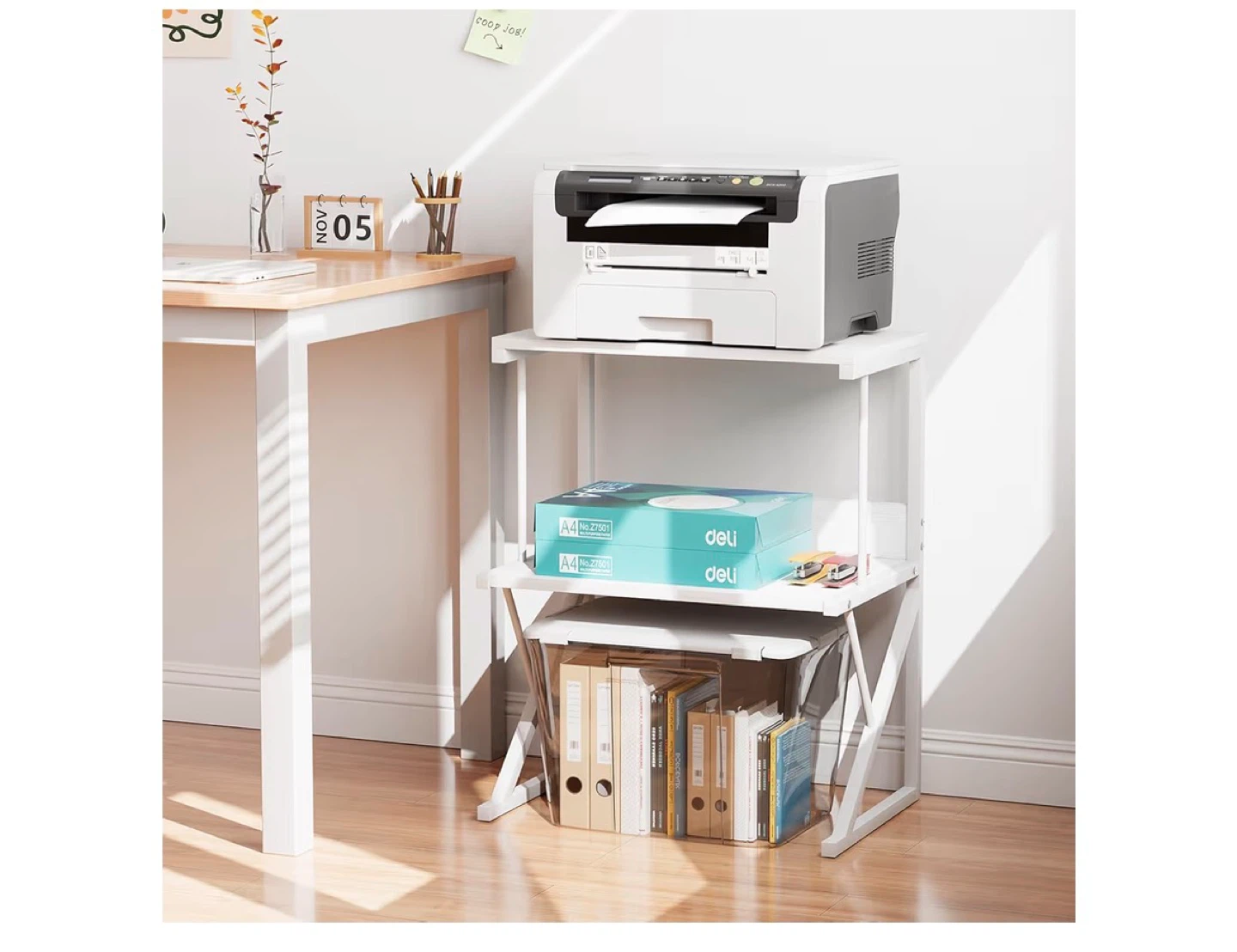 White 2-Tier Desk Shelf Organizer - photo 4