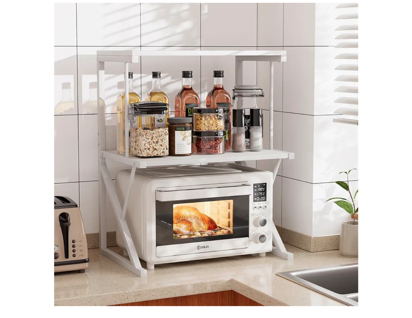 White 2-Tier Desk Shelf Organizer
