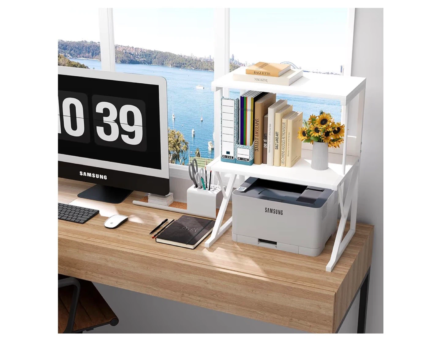 White 2-Tier Desk Shelf Organizer - photo 2