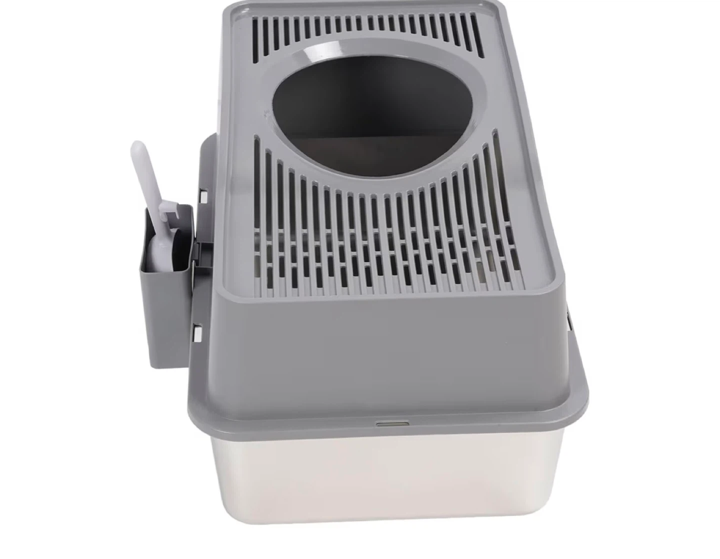 Grey & White Litter Box with Scoop