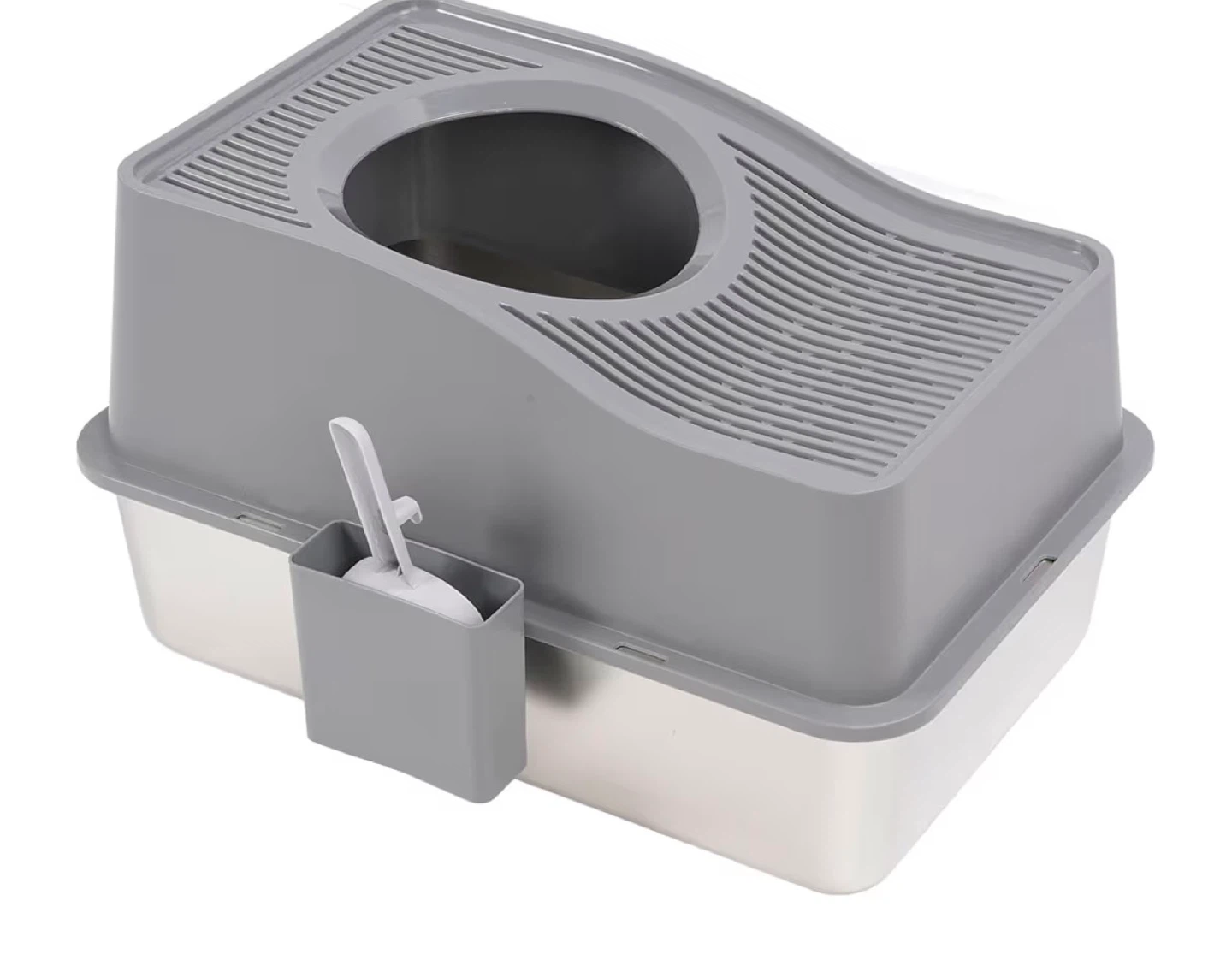Grey & White Litter Box with Scoop - photo 5