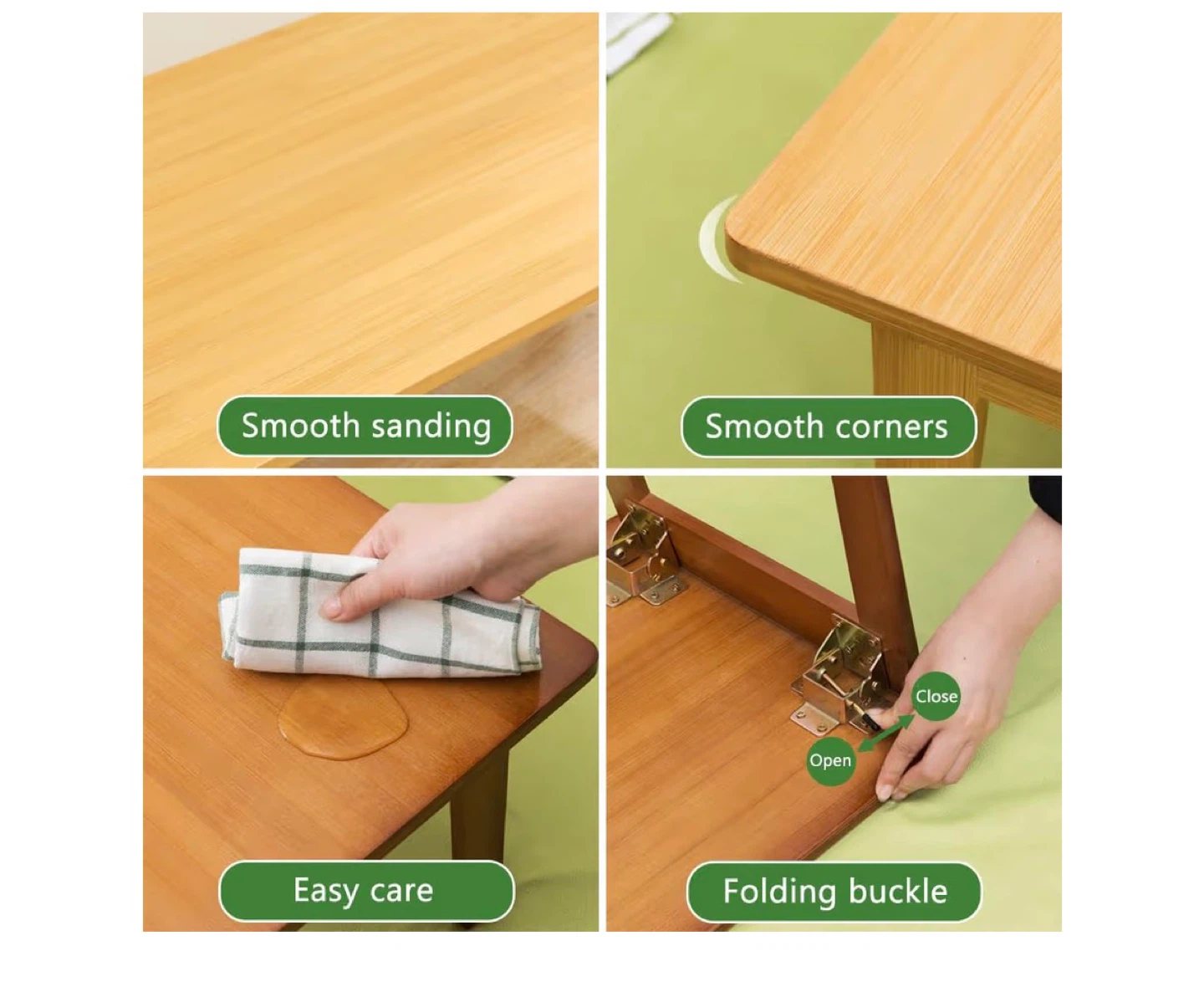 Bamboo Folding Coffee Table - 80cm x 38cm - photo 4