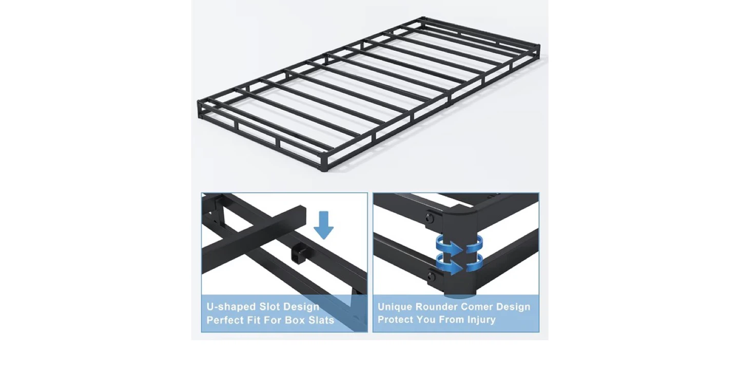 Twin Foldable Box Spring Bed Frame - photo 4