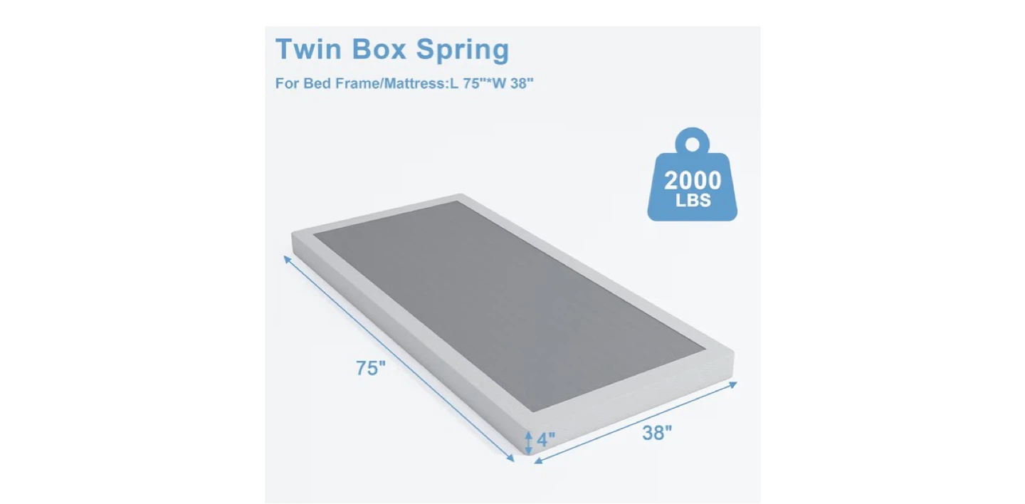 Twin Foldable Box Spring Bed Frame - photo 2