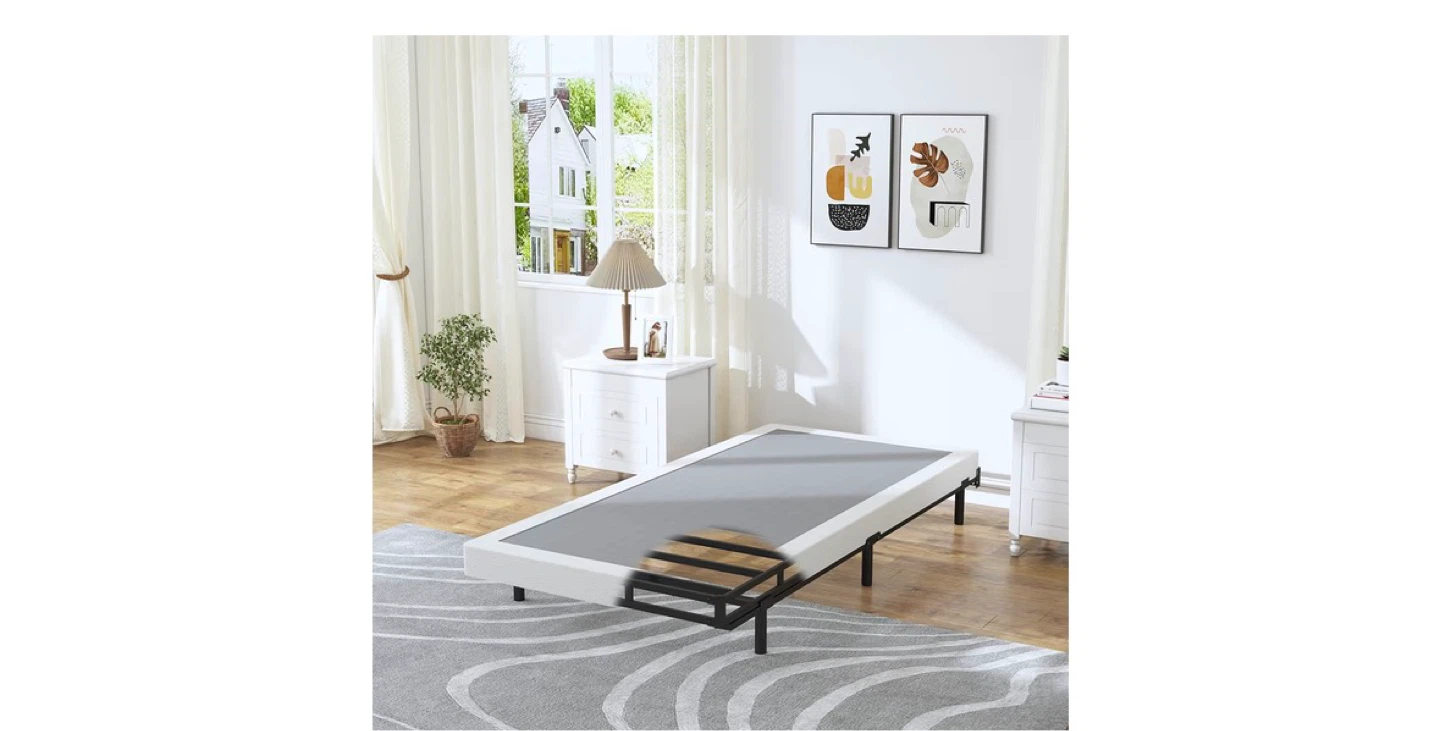 Twin Foldable Box Spring Bed Frame - photo 3
