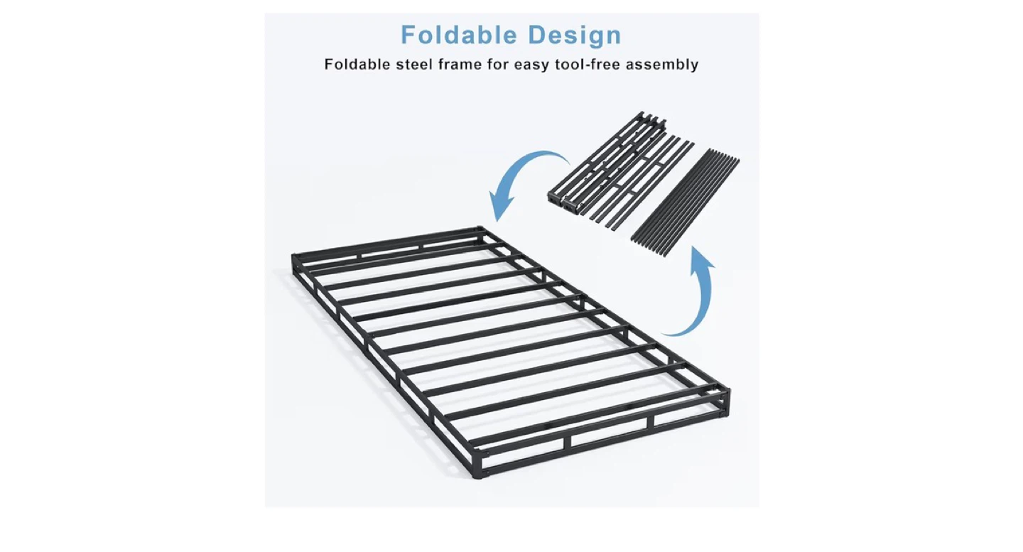 Twin Foldable Box Spring Bed Frame - photo 5