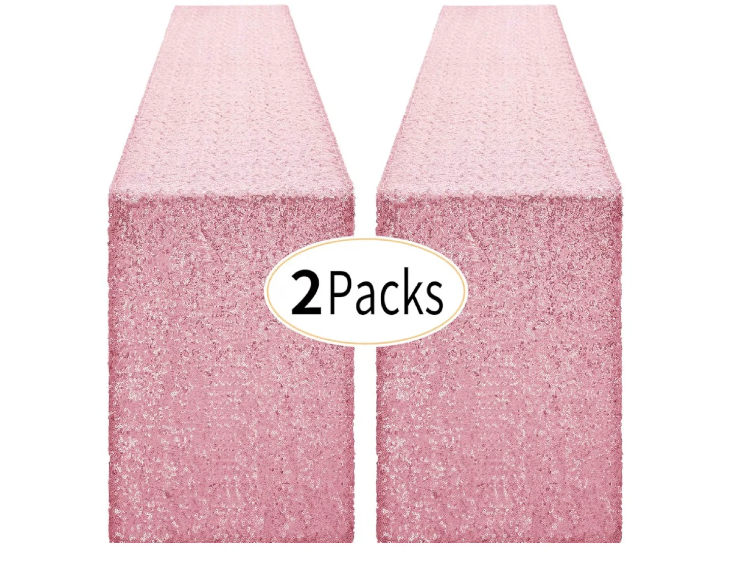 2 Pack Pink Sequin Table Runner 12" x 72" - photo 2