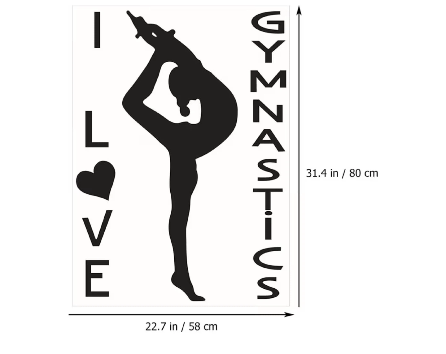 I Love Gymnastics Wall Sticker - photo 3