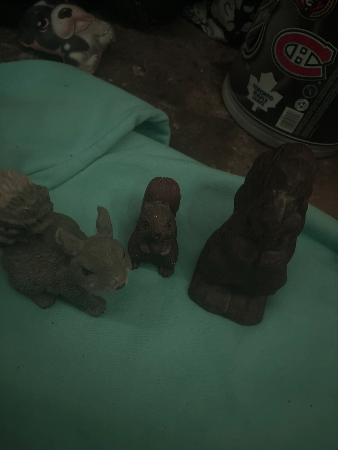 Set of 3 Squirrel Figurines